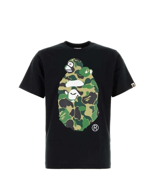 A Bathing Ape Black Abc Camo T-Shirt for men
