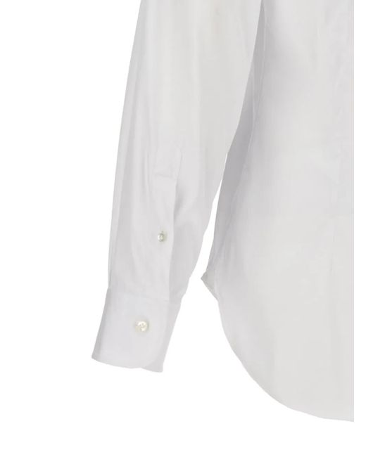 Barba Napoli White Poplin Shirt for men