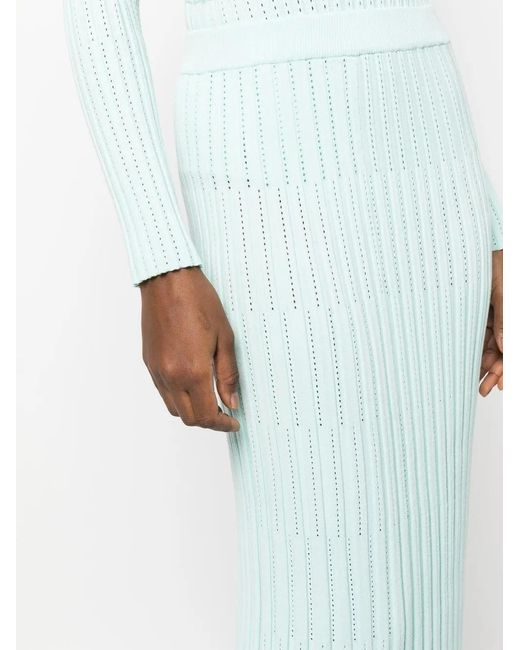Aeron Blue Knitted Long-Sleeve Dress