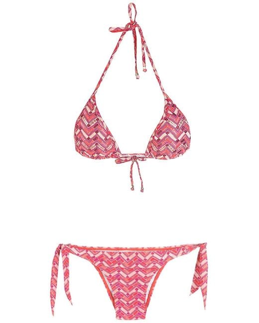 Amir Slama Pink Printed Bikini Set