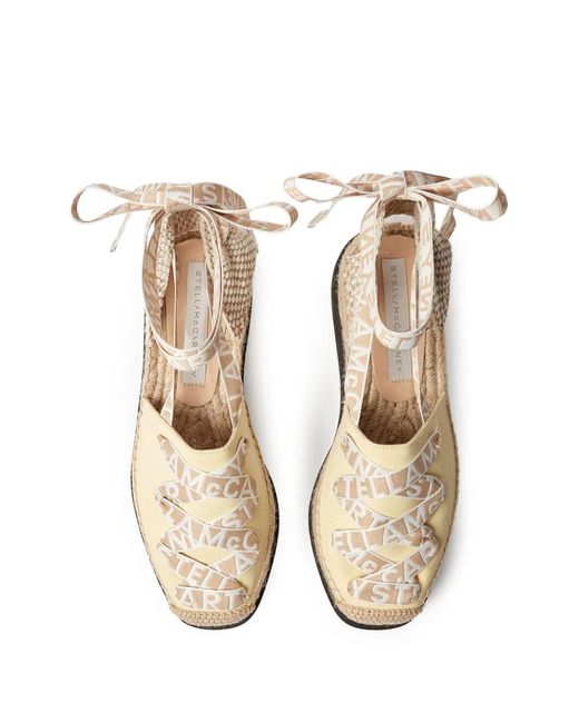 Stella McCartney Metallic 80Mm Platform Ribbon-Detail Espadrille