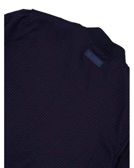 Givenchy Blue Pinstriped Bomber Jacket for men