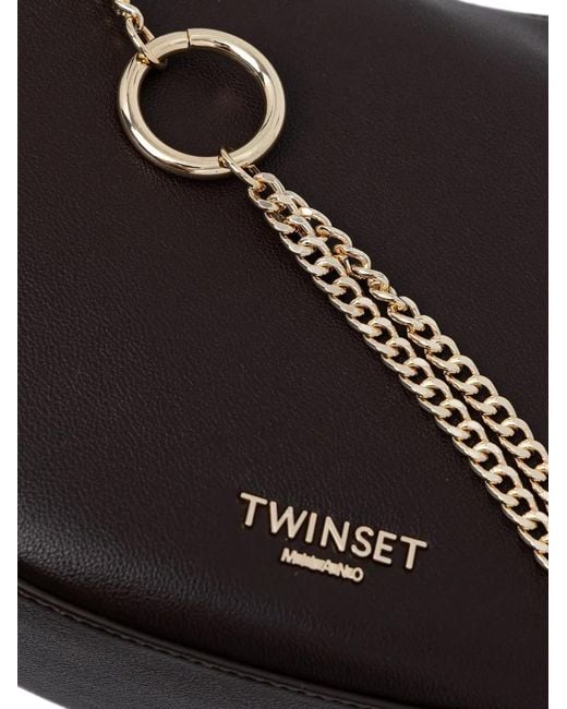 Twinset Black Chain-Detail Shoulder Bag