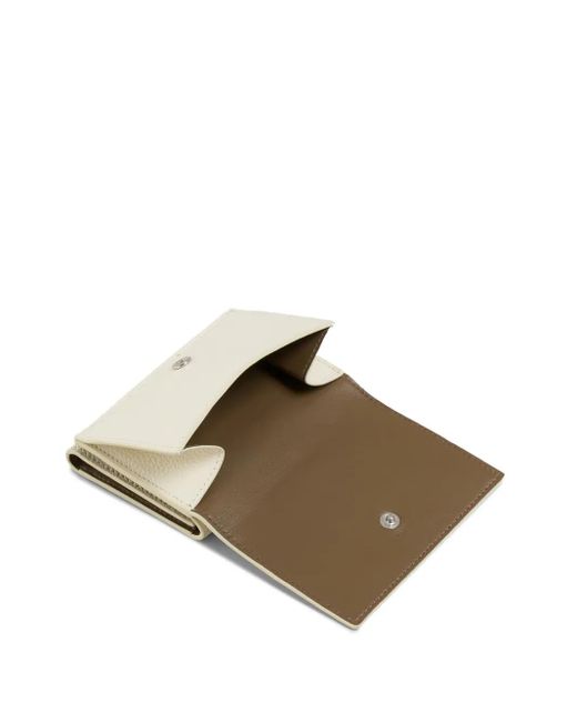 Marni White Leather Trifold Wallet With Mending-Embroidery for men