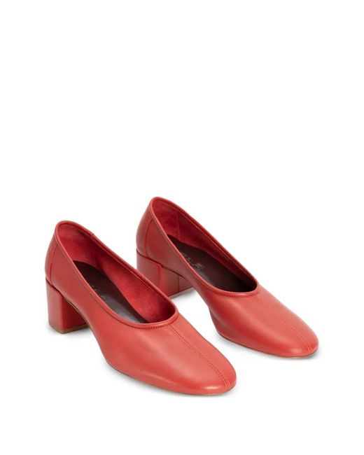 By Far Red Prudence Round-Toe Pumps