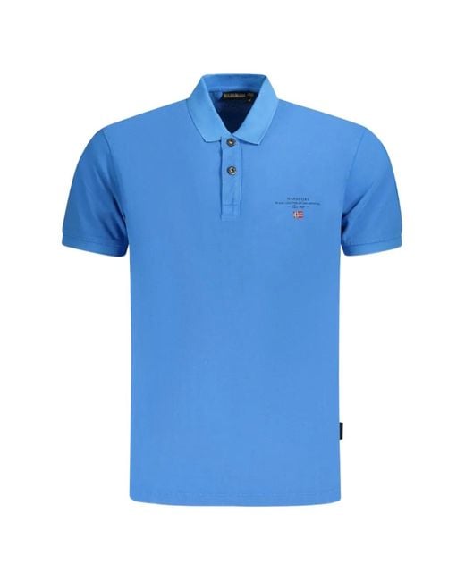 Napapijri Blue Short-Sleeve Polo Shirt for men