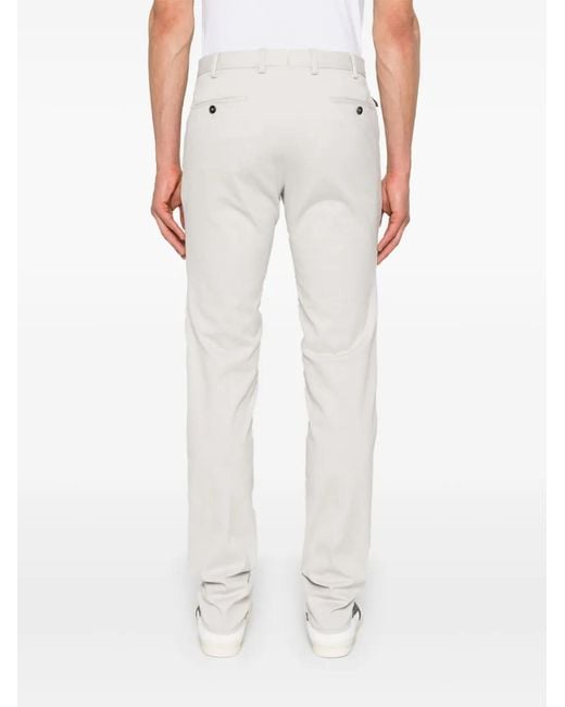 PT Torino White Slim-Fit Trousers for men