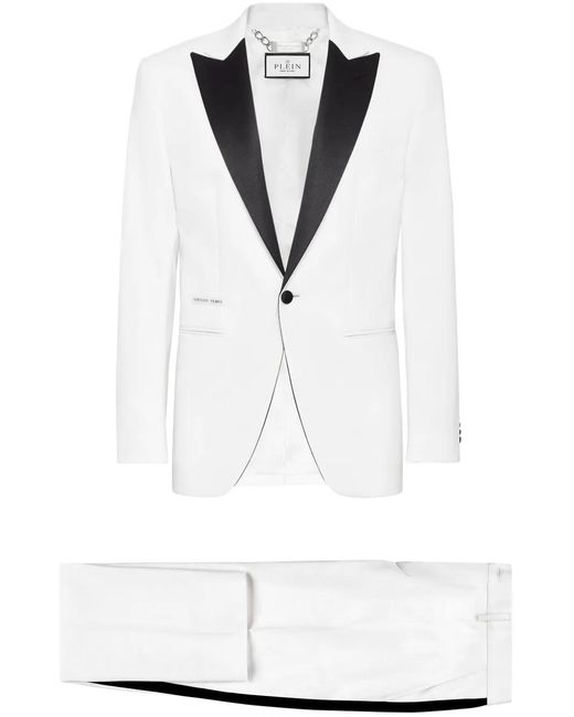 Philipp Plein White Single-Breasted Suit for men
