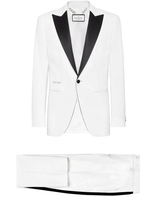Philipp Plein White Single-Breasted Suit for men