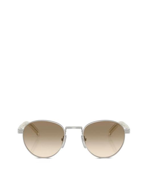 Prada Metallic Round-Frame Sunglasses