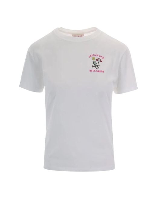 Mc2 Saint Barth White Emilie Embellished T-Shirt