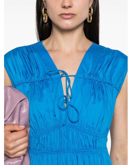 Diane von Furstenberg Blue Gillian Poplin Maxi Dress