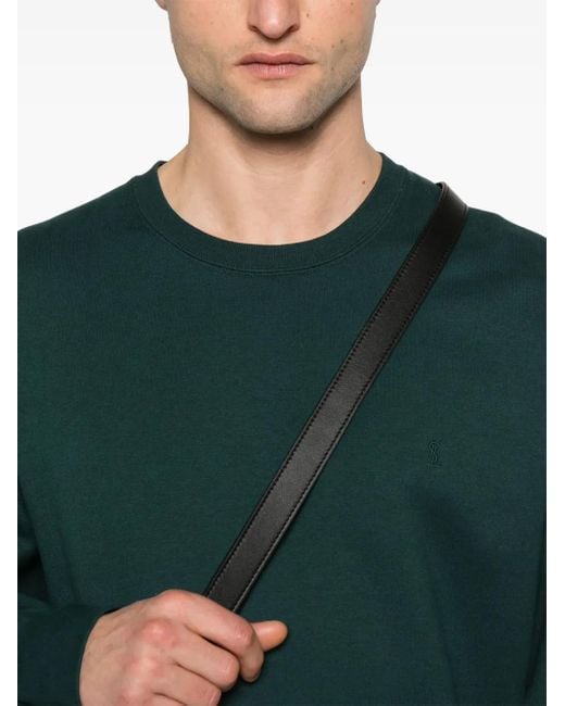 Saint Laurent Green Cassandre-Logo Sweatshirt for men