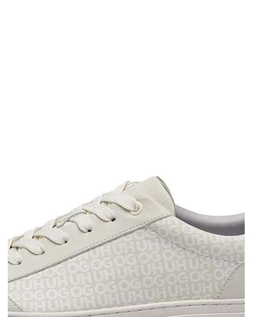HUGO White Print Sneakers for men