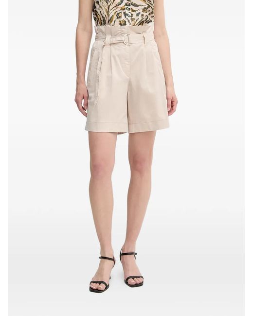 MARC AUREL Natural Belted Shorts