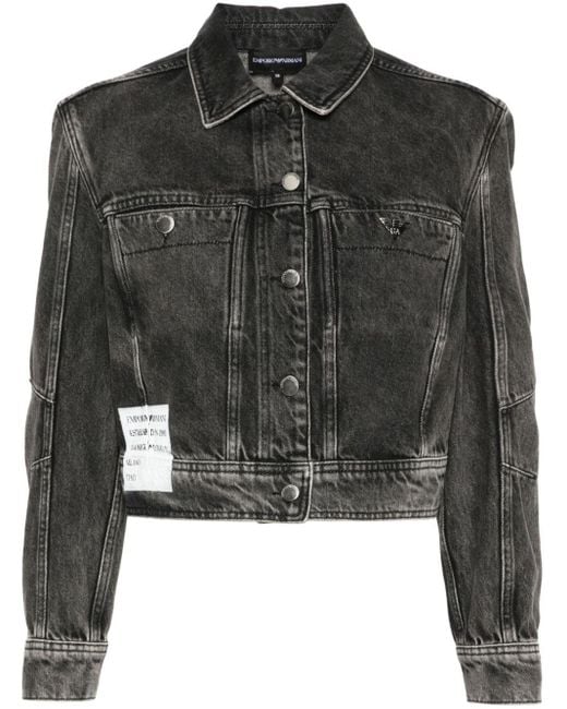 Veste en jean à logo imprimé Emporio Armani en coloris Black