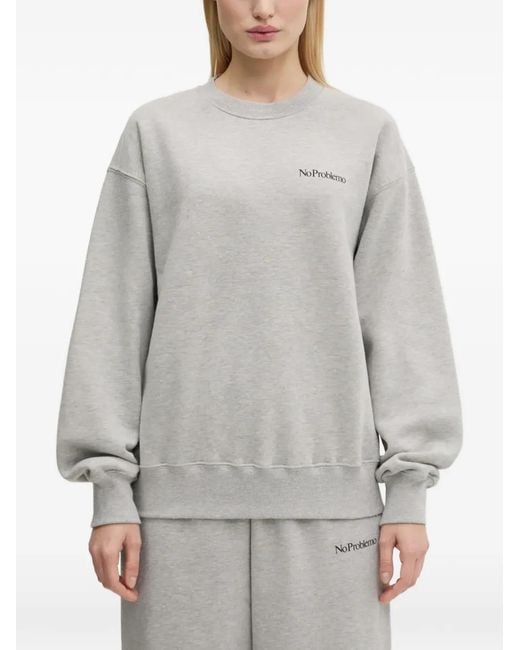 Aries Women's Gray Crew-Neck Sweatshirt