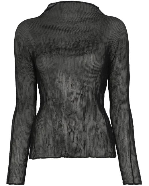 Issey Miyake Black Chiffon Twist Top