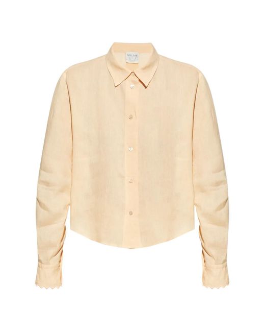 Forte_forte Natural Chemise En Lin À Poignets Festonnés