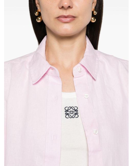 Samsøe & Samsøe Pink Salova Button-up Linen Shirt