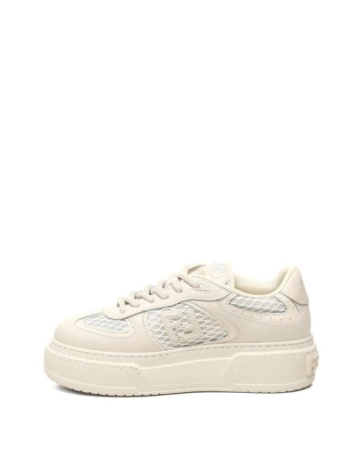 Fendi Natural Match Logo-Plaque Low-Top Sneakers