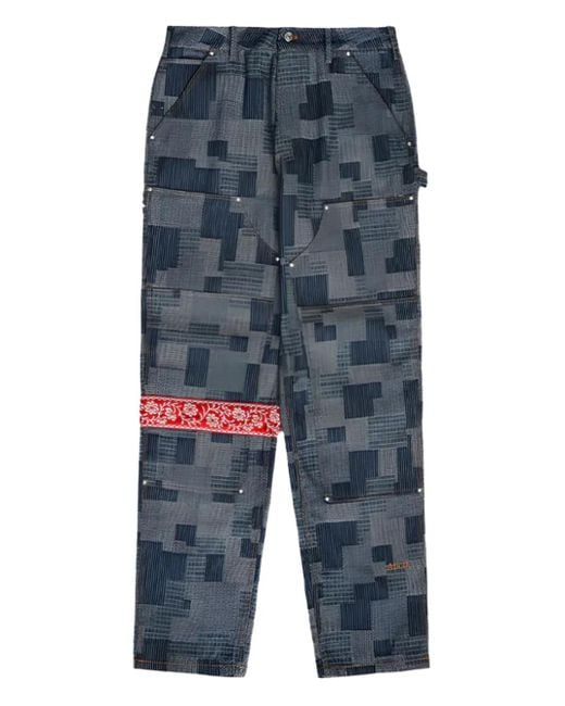 Pantaloni Con Design Patchwork di Advisory Board Crystals in Blue da Uomo