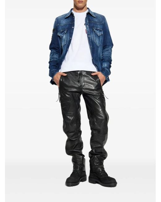 DSquared² Blue X Ducati Patch Pocket Shirt for men