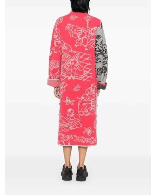 YANYAN KNITS Gray Patterned Dress