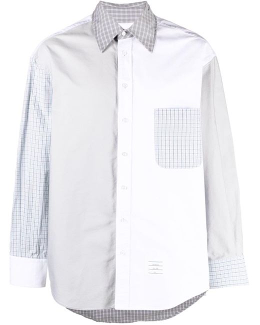 Thom Browne White 4-bar Long-sleeve Shirt for men
