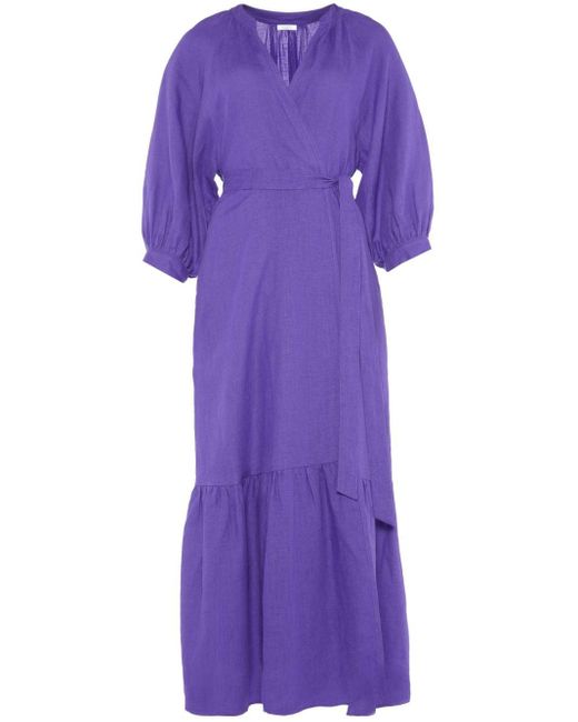 Eres Joie Linnen Midi-jurk in het Purple