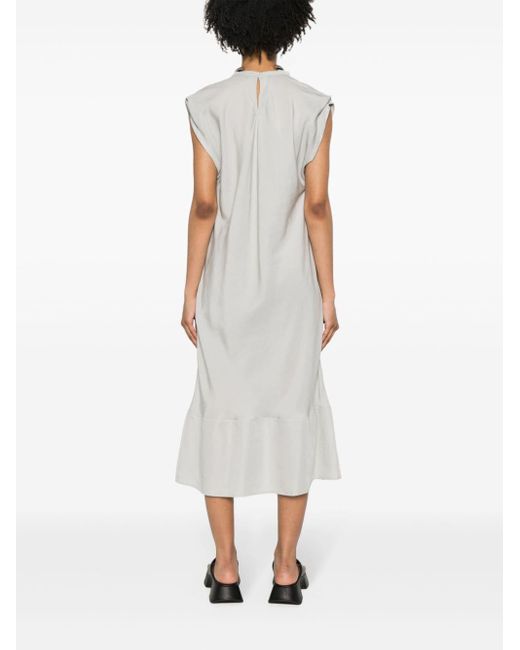 Lemaire White Kleid mit drapiertem Ausschnitt
