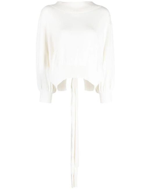 Palmer//Harding White Secure Off-Shoulder Jumper