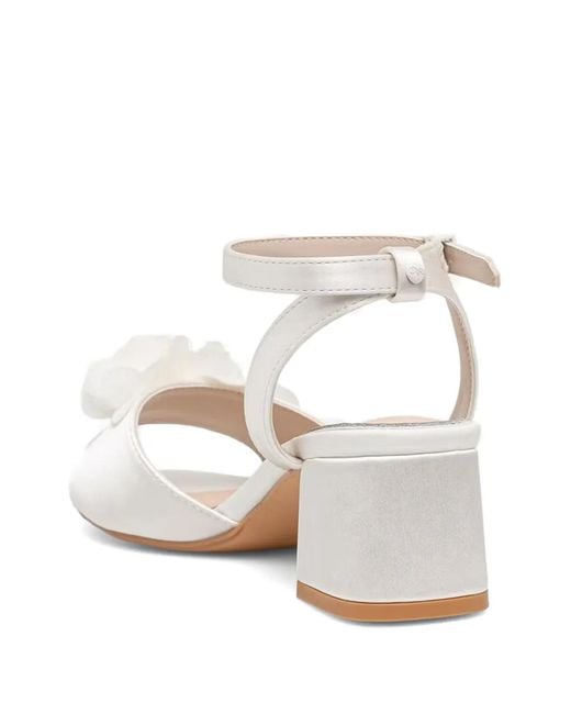 Buffalo White Lucy Rose Buckle-Fastening Heeled Sandals