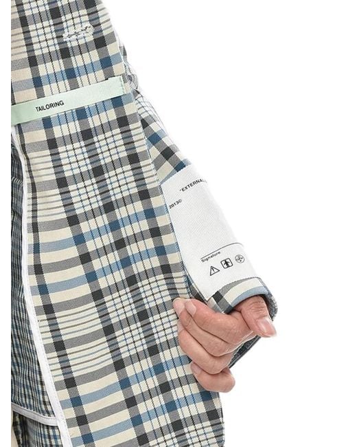 Off-White c/o Virgil Abloh Gray Check-Pattern Blazer