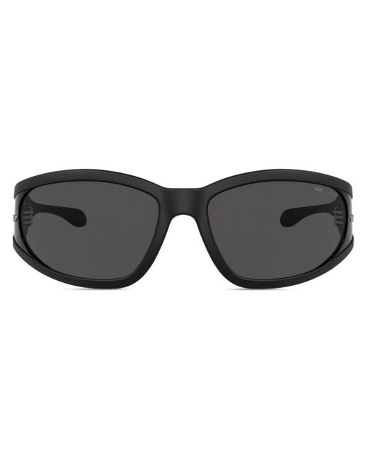 DIESEL Black Logo-plaque Wraparound Sunglasses