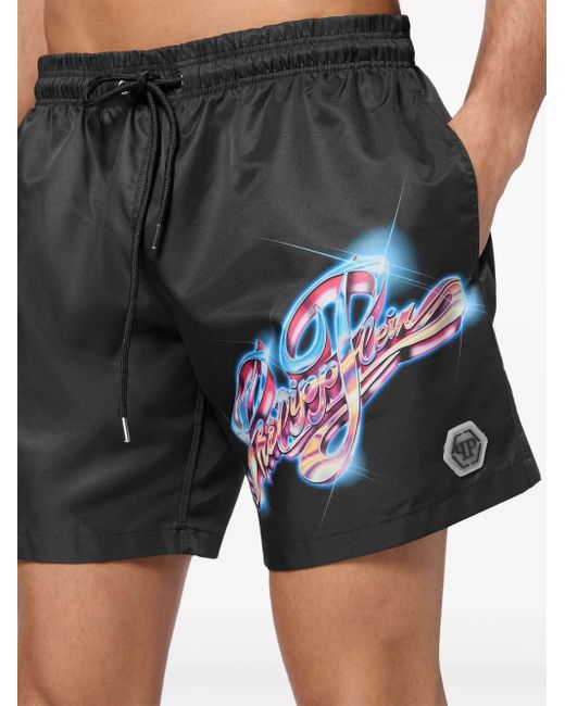 メンズ Philipp Plein Boxer トランクス水着 Black