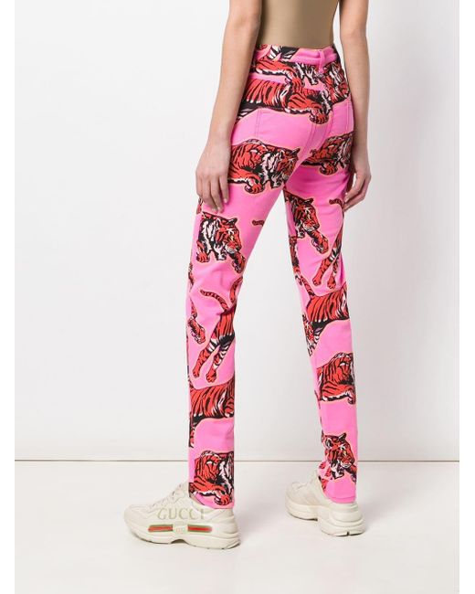 gucci print jeans