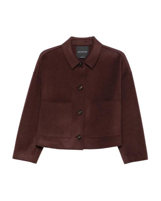 ROSSO35 Brown Buttoned Patch-pocket Jacket