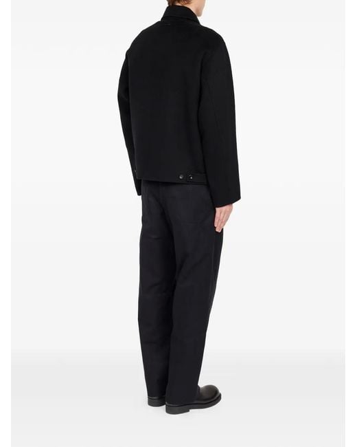 MM6 by Maison Margiela Black Double-Faced Wool Zip Jacket for men