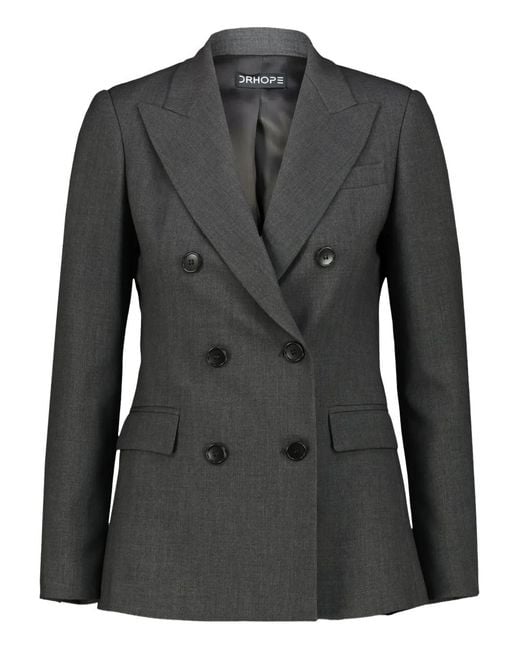DR. HOPE Black Double-Breasted Jacket