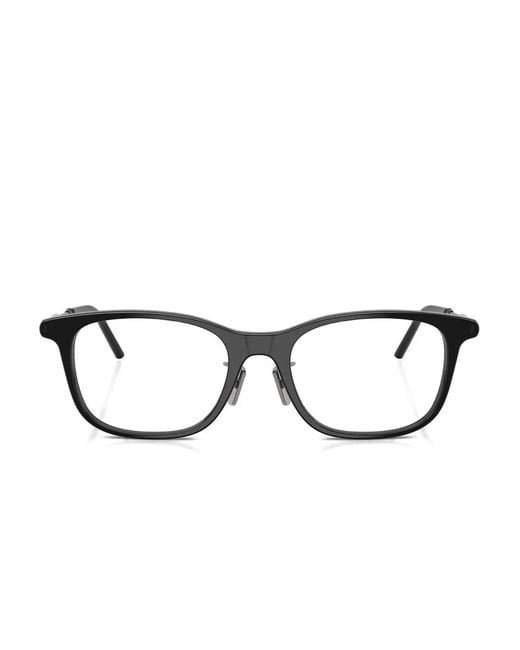 Moncler Black Brille Mit Eckigem Gestell