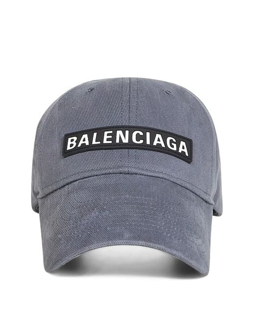 Balenciaga Gray Logo-Patch Panelled Baseball Cap for men