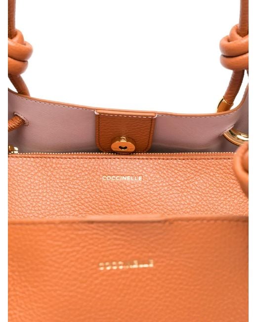 Coccinelle Brown Medium Finn Knot Leather Tote Bag