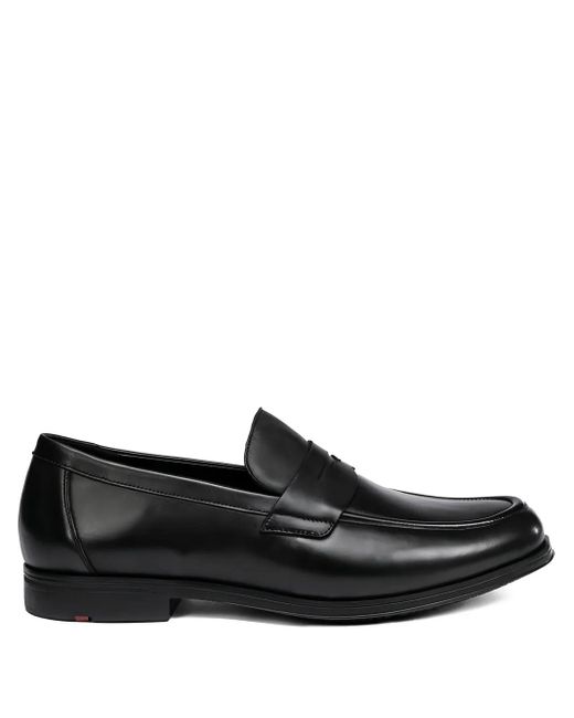 Lloyd Black Kairo Leather Slip-On Loafers for men
