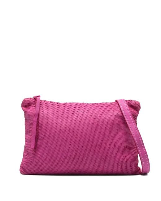 SOMMET Purple Textured Zip-Fastening Clutch Bag