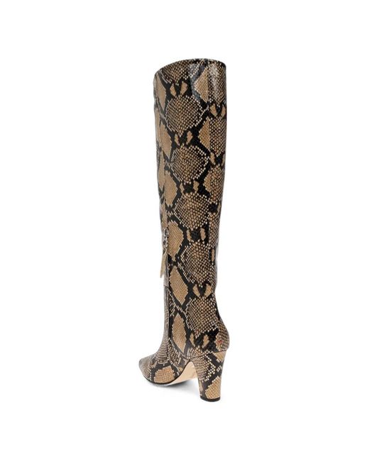 Aeyde Natural Silva Snake-Print Boots