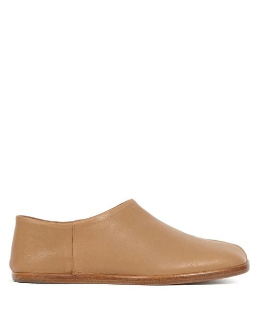 Maison Margiela Brown Tabi Leather Babouche Shoes