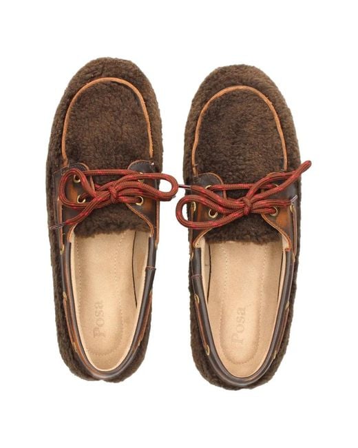 POSA Brown Loafer Mit Shearling-Effekt