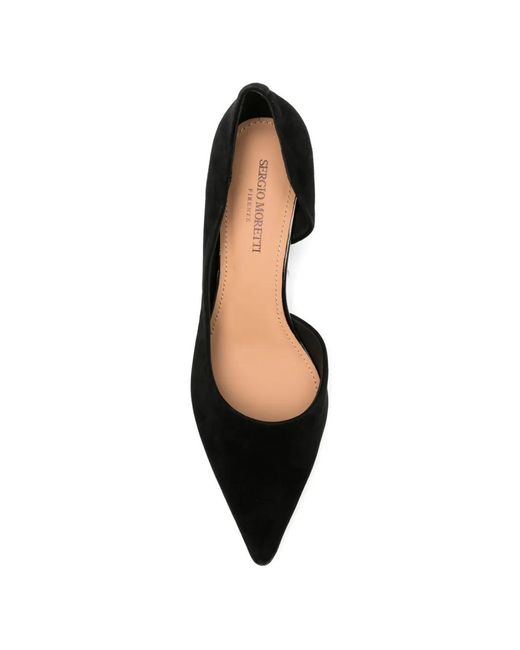 SERGIO MORETTI FIRENZE Black D'Orsay Pointed-Toe Pumps