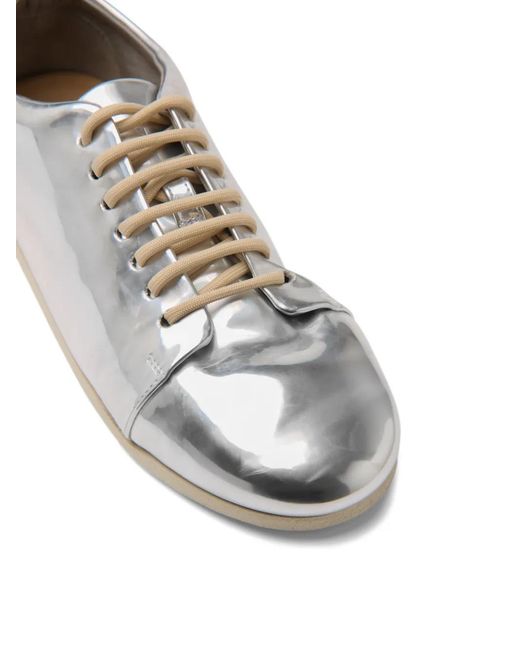 Marsèll White Metallic Lace-Up Sneakers